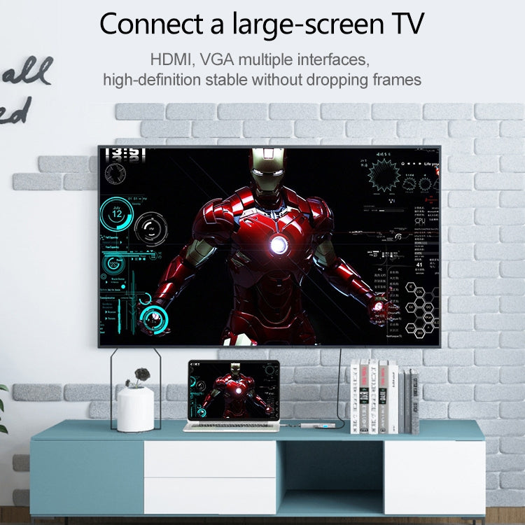 HW-TC12 Type-C 8合一多功能擴展塢 Hdmi / Vga Hub讀卡器+網卡