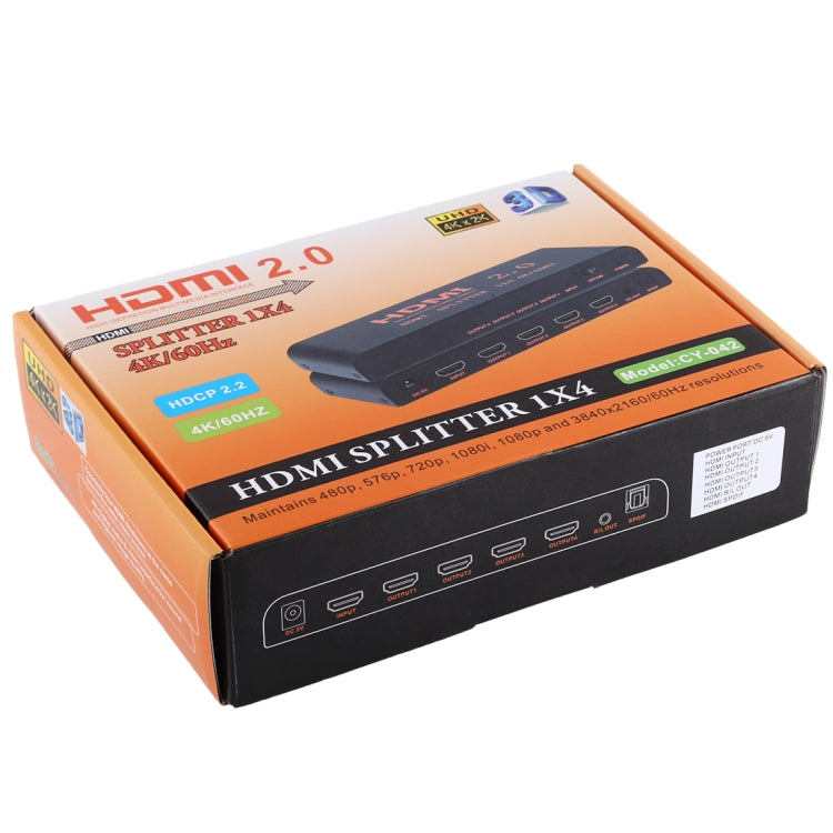 CY-042 1X4 HDMI 2.0 4K/60Hz分離器 歐規