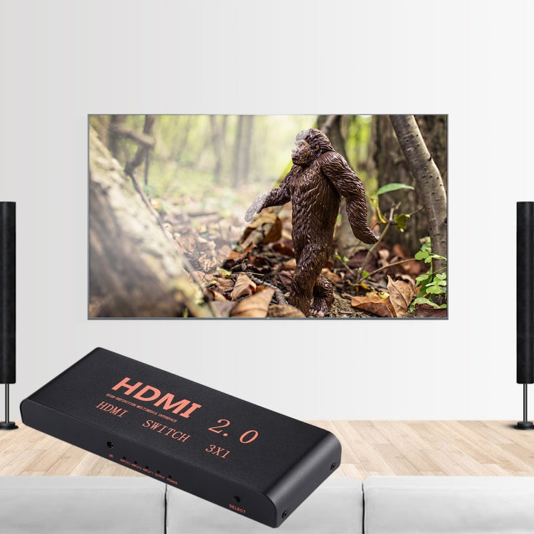 3X1 4K/60Hz HDMI 2.0切換器 帶遙控器 歐規