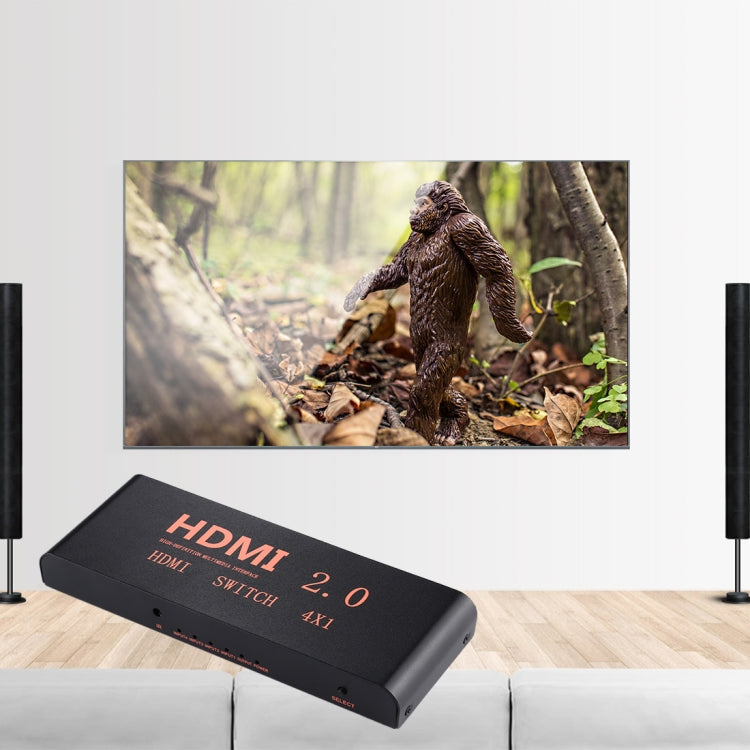 4X1 4K/60Hz HDMI 2.0切換器 帶遙控器 歐規