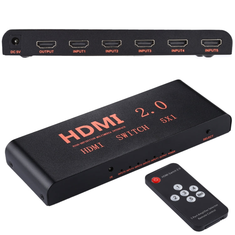 5X1 4K/60Hz HDMI 2.0切換器 帶遙控器 歐規