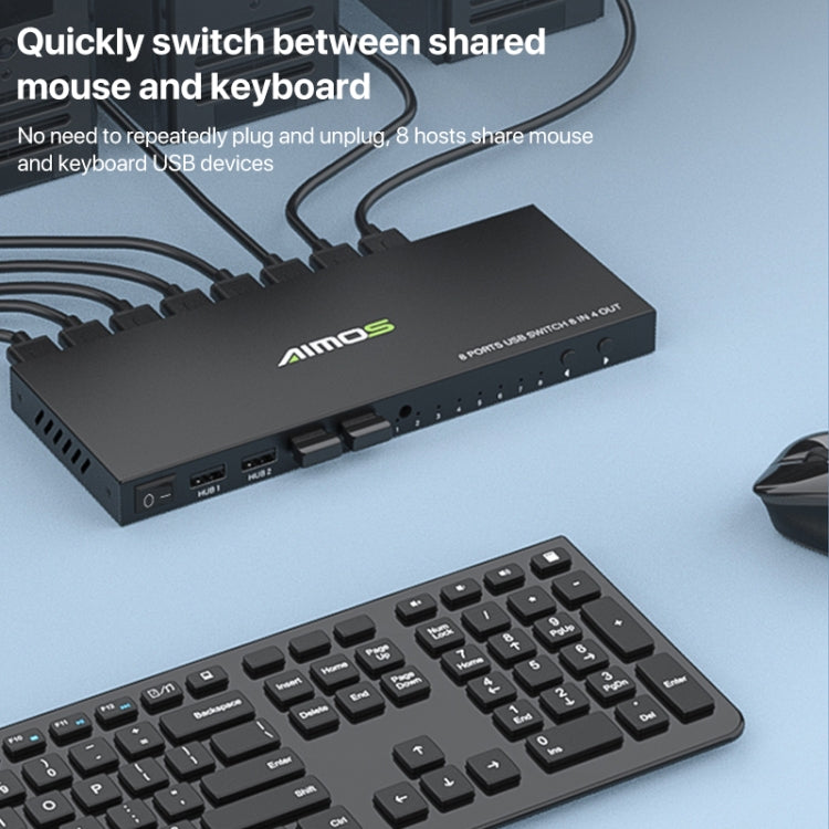 AIMOS AM-KM804 USB 8進4出切換器
