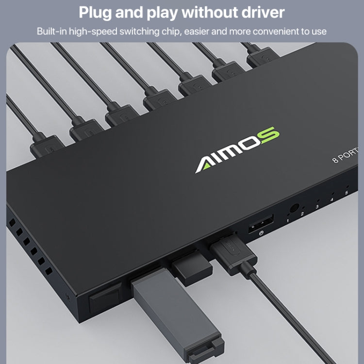 AIMOS AM-KM804 USB 8進4出切換器