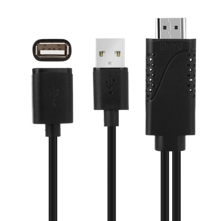 USB 公頭+ USB 2.0 母頭轉 HDMI HDTV手機同屏轉換器