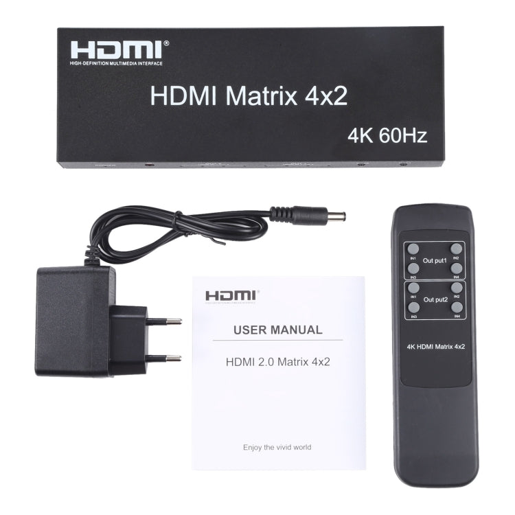 4x2 HDMI 矩陣切換器, 四進二出 支持 ARC / MHL / 4Kx2K / 3D