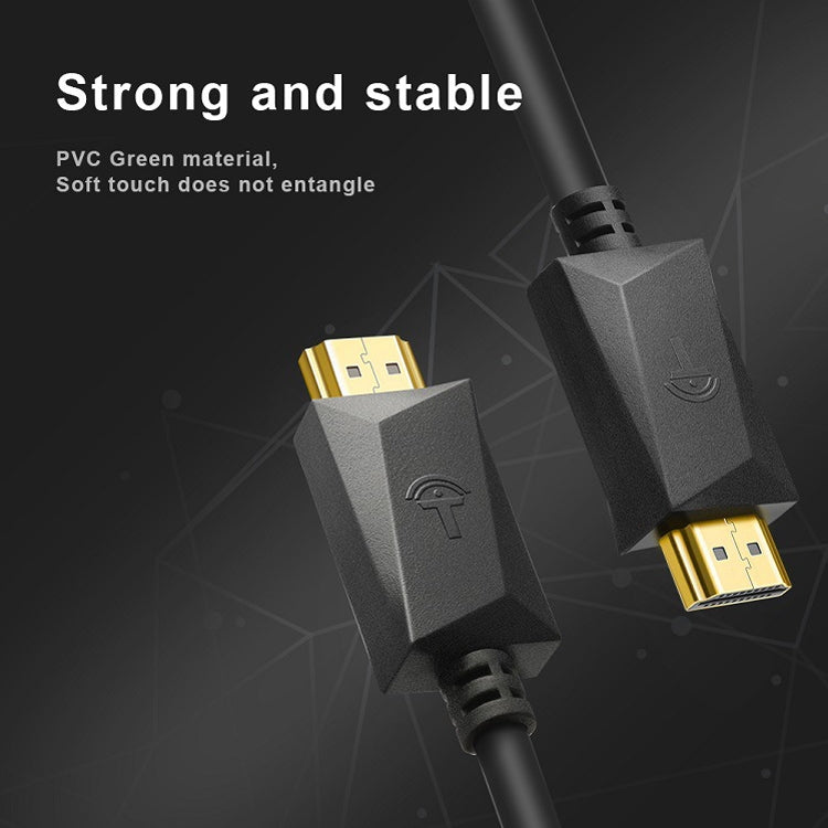 ROCKETEK HDMI01Y-2 HDMI 2.0 4K 30Hz 3D 高清鍍金接頭HDMI線適合所有HDMI設備，線長：2m