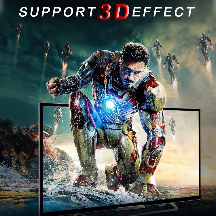 ROCKETEK HDMI01Y-2 HDMI 2.0 4K 30Hz 3D 高清鍍金接頭HDMI線適合所有HDMI設備，線長：2m