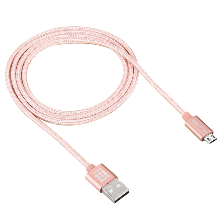 HAWEEL 編織線金屬頭3A Micro USB 充電數據線, 線長: 1米