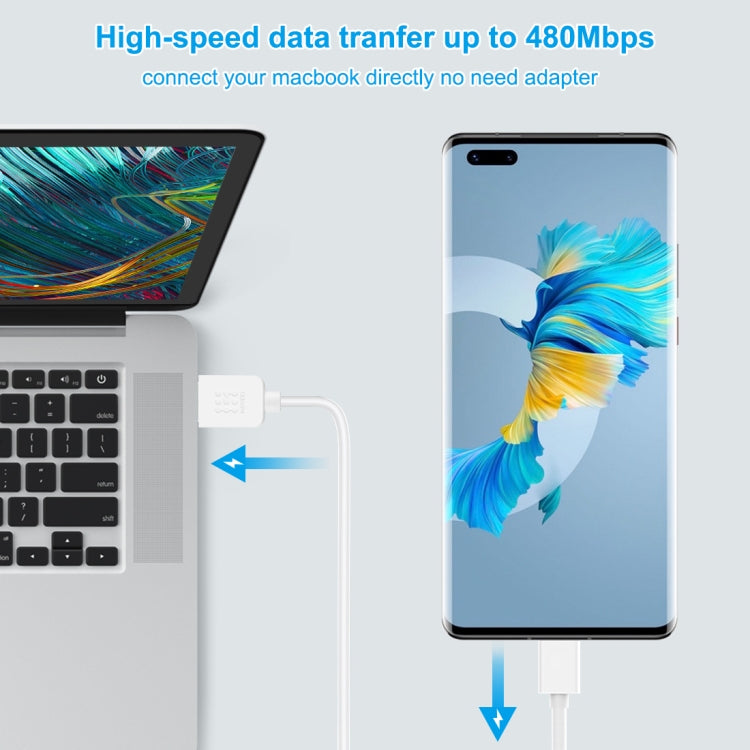 HAWEEL USB Type-C 轉 USB 2.0  充電數據線, 長度2米