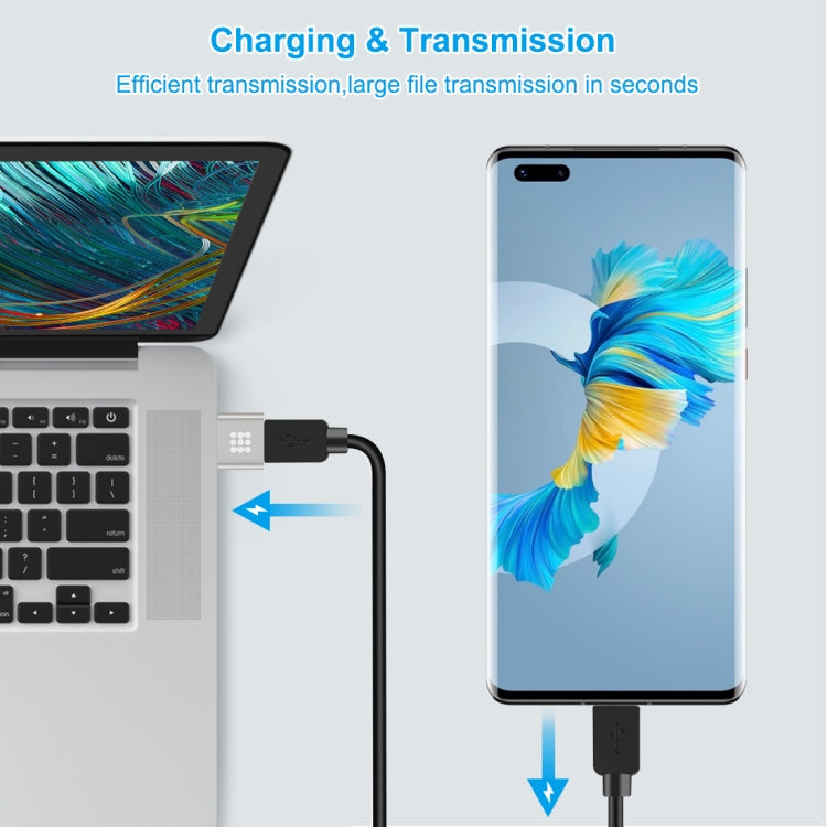 HAWEEL Type-C母頭轉USB 2.0公頭 鋁合金轉接頭 支持充電&傳輸數據