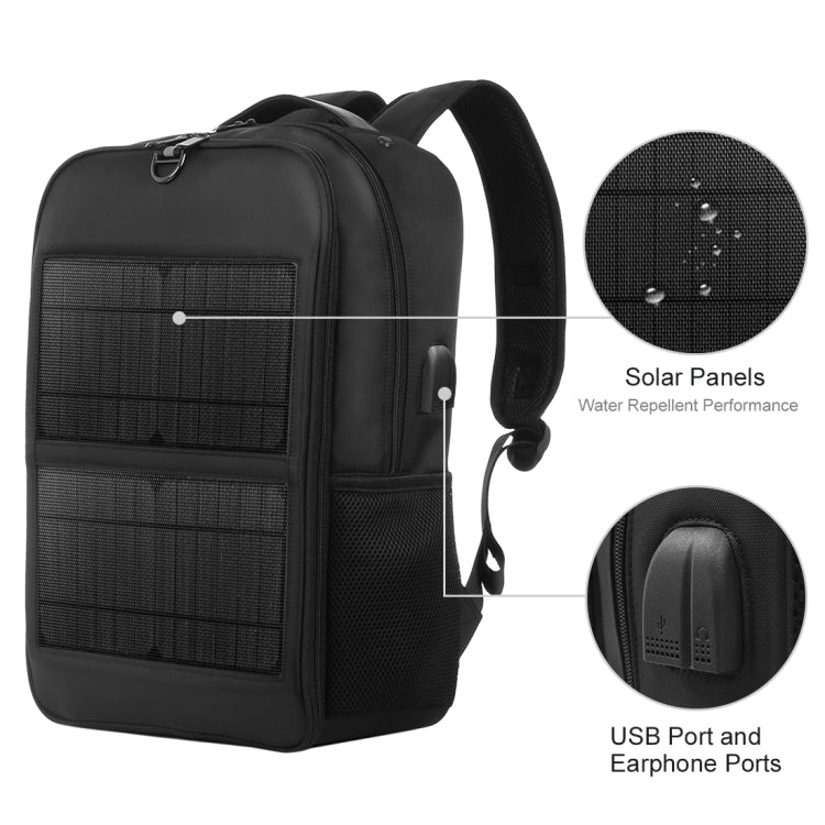 HAWEEL 14W大容量太陽能雙肩包/電腦包 帶手提 外置5V / 2.1A USB充電口