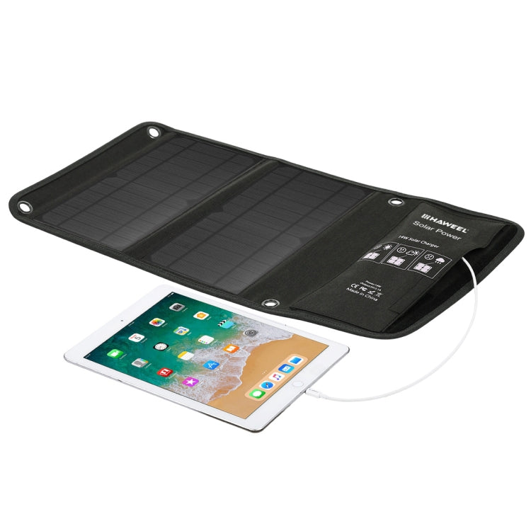HAWEEL 14W 2個太陽能板摺疊包,雙板 5V / 2.4A Max雙口USB