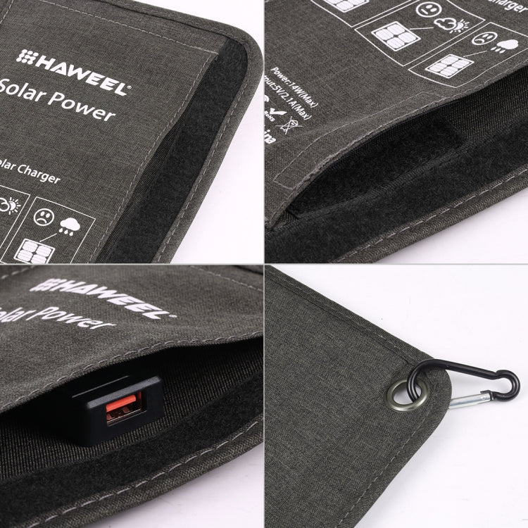 HAWEEL 14W 2個太陽能板摺疊包,雙板 5V / 2.4A Max雙口USB