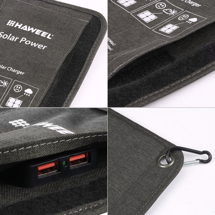 HAWEEL 21W 3個太陽能板摺疊包,三板 5V 3A Max雙口USB