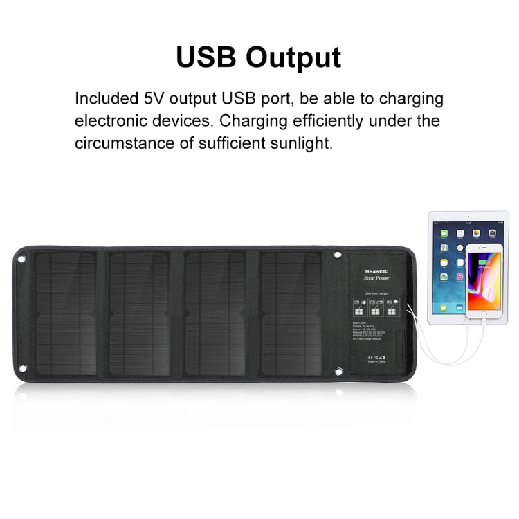HAWEEL 28W 4個太陽能板摺疊包,四板  5V 3A Max 雙口USB