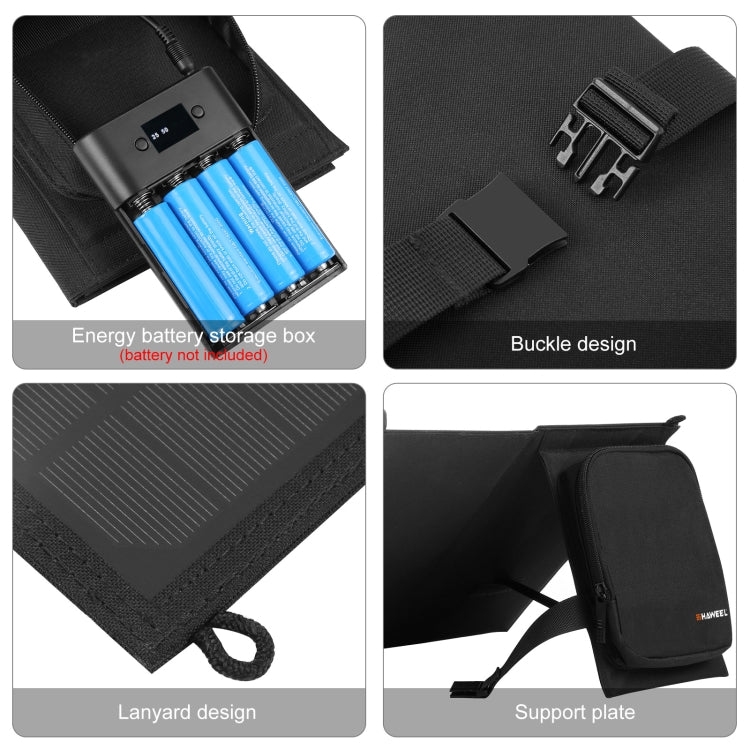 HAWEEL 12W 2個太陽能板摺疊包  5V / 3.1A Max雙口USB