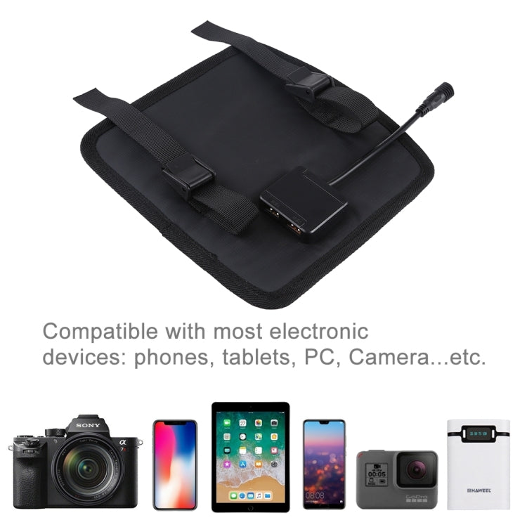 HAWEEL 28W 4折傘頂太陽能板, 4板 5V 3A Max 雙口USB, 線長3.5米 支持QC3.0 / FCP / SCP/ AFC / SFCP等協議