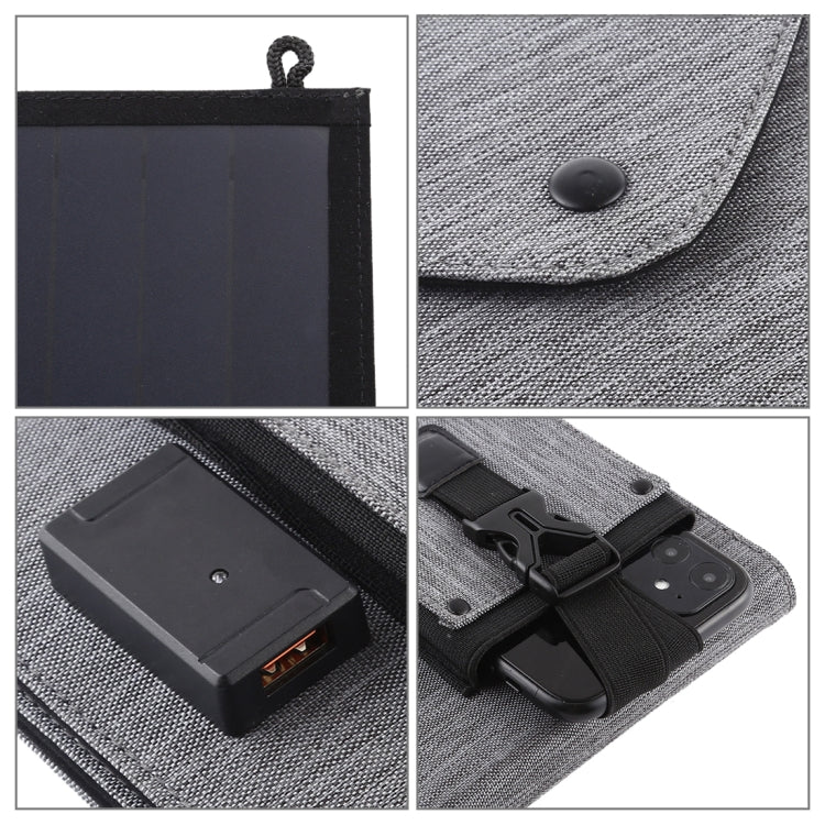 HAWEEL 14W 4*3.5W 超薄4個太陽能板, 四板充電摺疊包 帶5V / 2.2A USB接口