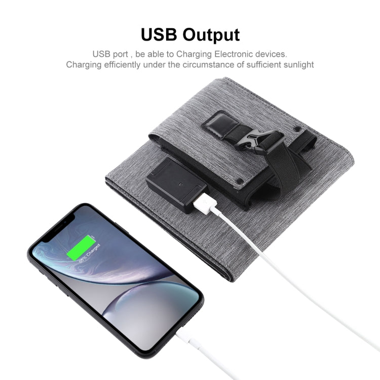 HAWEEL 14W 4*3.5W 超薄4個太陽能板, 四板充電摺疊包 帶5V / 2.2A USB接口