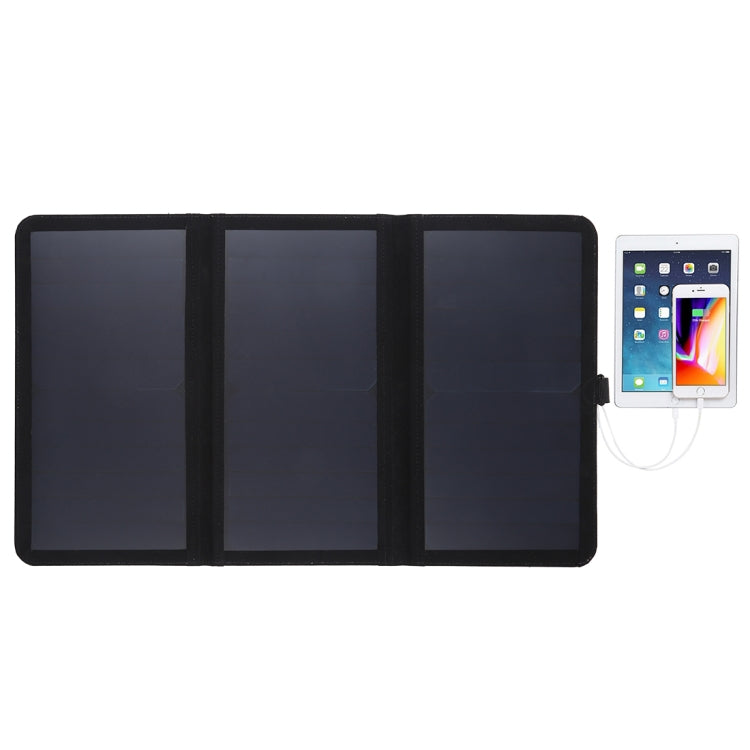 HAWEEL 21W 3x7W 超薄3個太陽能板, 5V / 3A  三板充電摺疊包 帶雙USB接口 支持快充協議