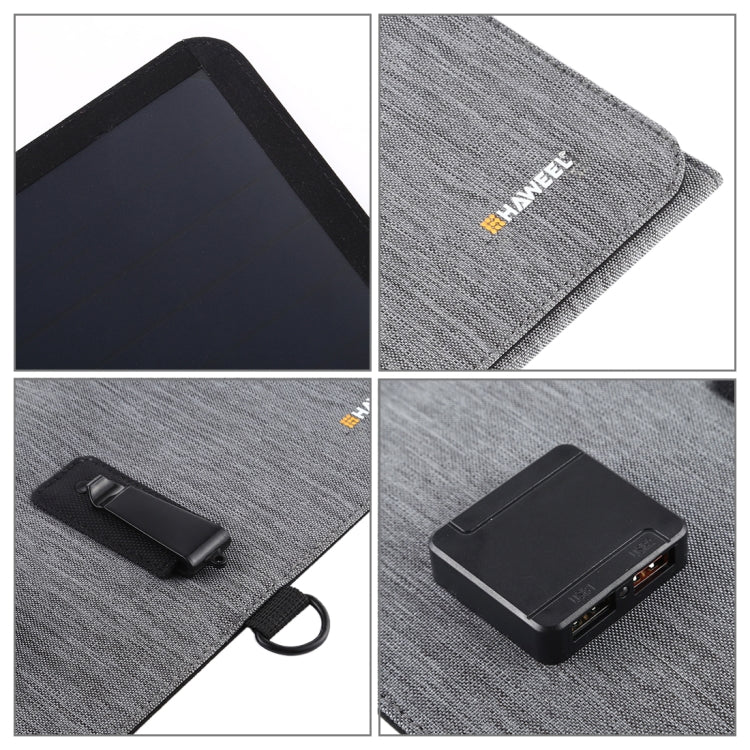 HAWEEL 21W 3x7W 超薄3個太陽能板, 5V / 3A  三板充電摺疊包 帶雙USB接口 支持快充協議