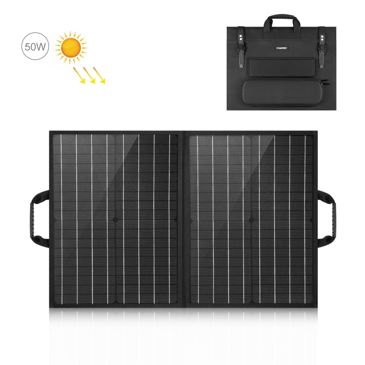 HAWEEL 50W 單晶2折太陽能充電器摺疊包