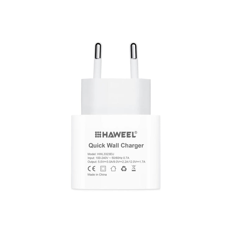HAWEEL PD 20W 單個USB-C / Type-C接口 旅行充，支持快充全協議, 歐規