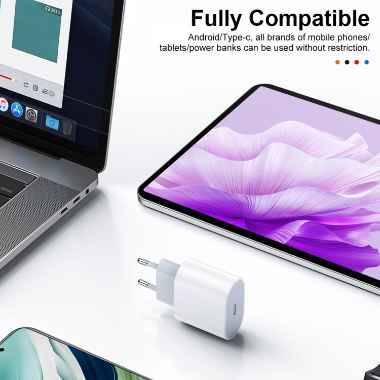HAWEEL PD 20W 單個USB-C / Type-C接口 旅行充，支持快充全協議, 歐規