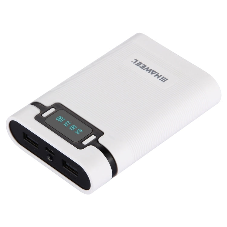 HAWEEL 4節18650電池移動電源盒 帶2xUSB接口輸出&显示屏 不包含電池