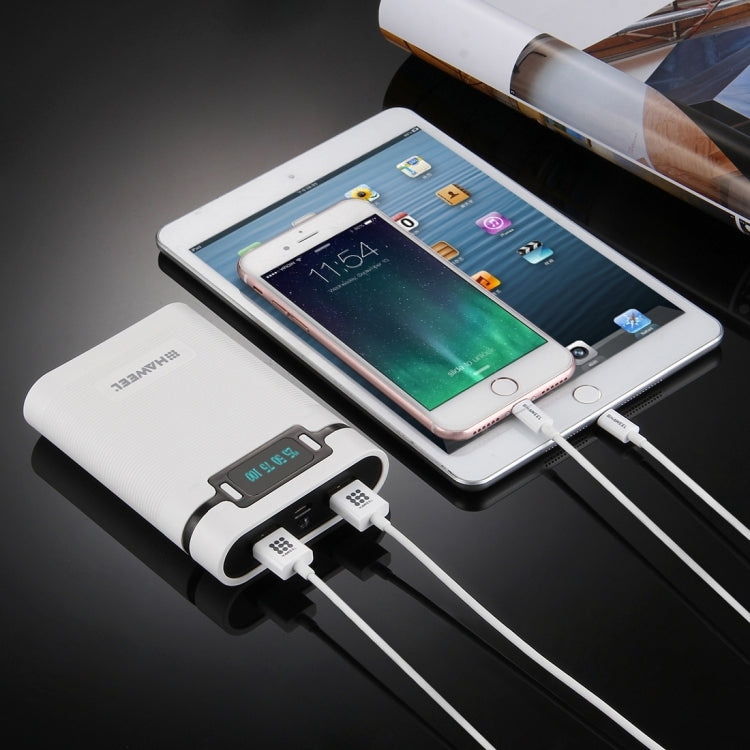 HAWEEL 4節18650電池移動電源盒 帶2xUSB接口輸出&显示屏 不包含電池