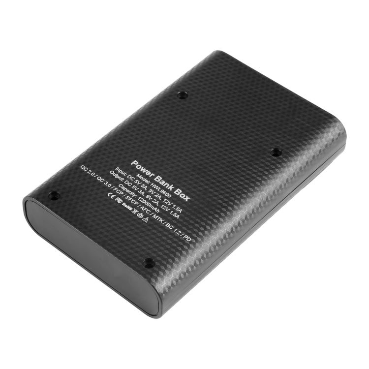 HAWEEL 4節18650電池移動雙向快充電源盒 帶2xUSB接口輸出&显示屏 不包含電池 支持快充協議