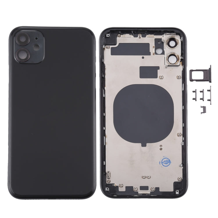 適用於iPhone 11 替換后蓋帶相圈卡托和邊鍵，外殼