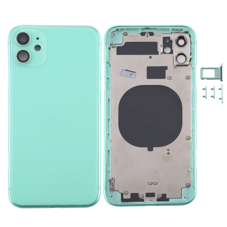 適用於iPhone 11 替換后蓋帶相圈卡托和邊鍵，外殼