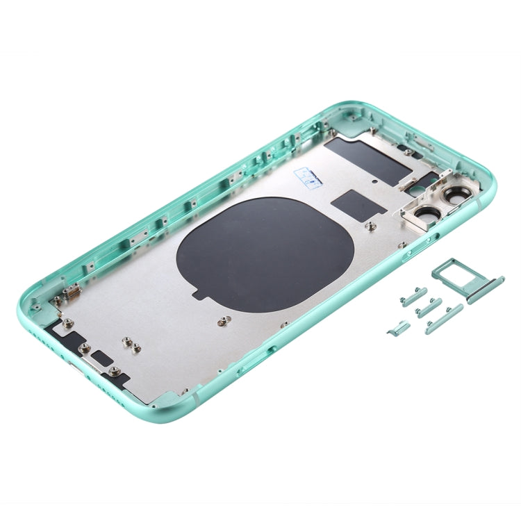 適用於iPhone 11 替換后蓋帶相圈卡托和邊鍵，外殼