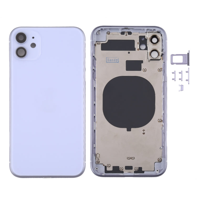 適用於iPhone 11 替換后蓋帶相圈卡托和邊鍵，外殼