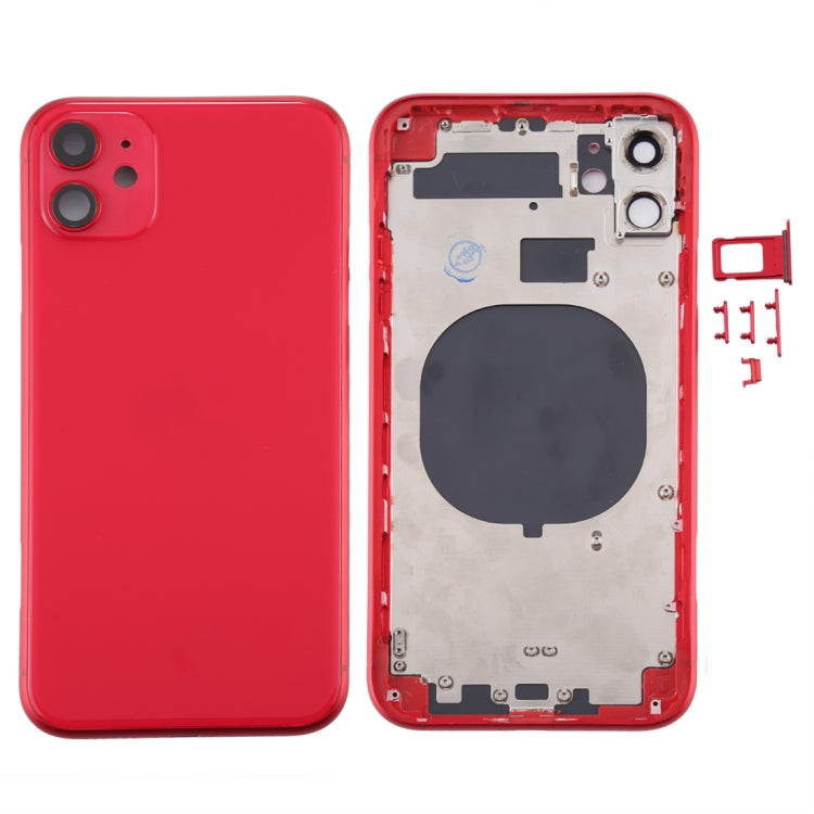 適用於iPhone 11 替換后蓋帶相圈卡托和邊鍵，外殼