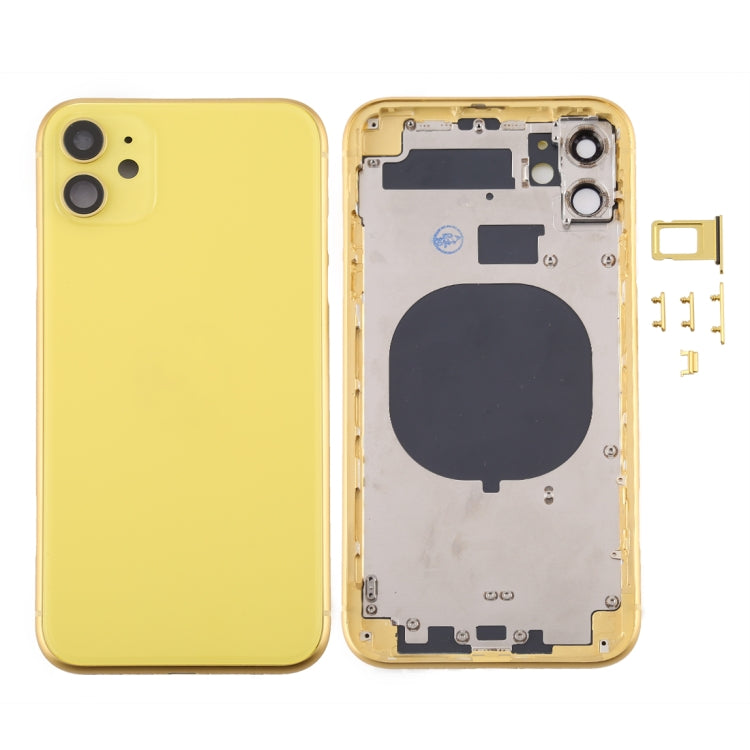 適用於iPhone 11 替換后蓋帶相圈卡托和邊鍵，外殼