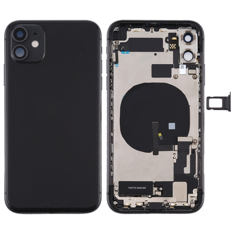適用於 iPhone 11 替換后蓋總成 帶邊鍵&無線充電模塊&開機音量排線&卡托&馬達&喇叭&相圈