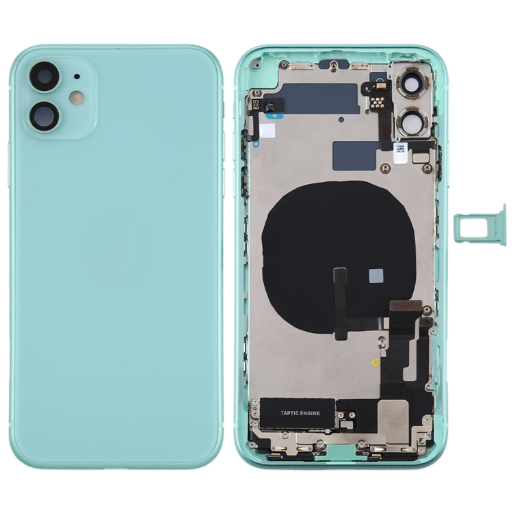 適用於 iPhone 11 替換后蓋總成 帶邊鍵&無線充電模塊&開機音量排線&卡托&馬達&喇叭&相圈