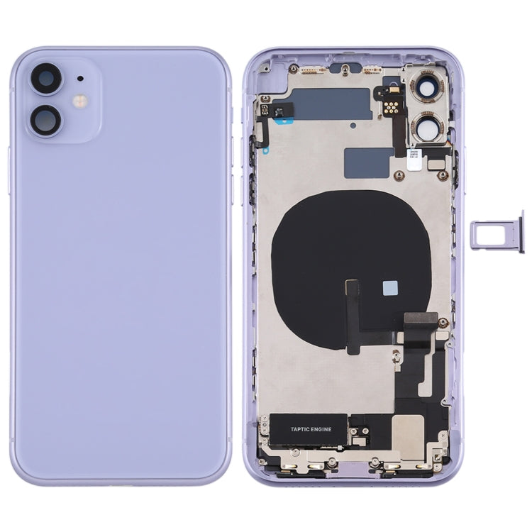 適用於 iPhone 11 替換后蓋總成 帶邊鍵&無線充電模塊&開機音量排線&卡托&馬達&喇叭&相圈