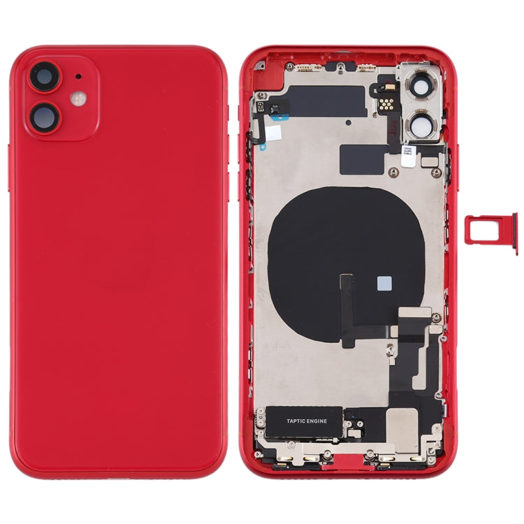 適用於 iPhone 11 替換后蓋總成 帶邊鍵&無線充電模塊&開機音量排線&卡托&馬達&喇叭&相圈