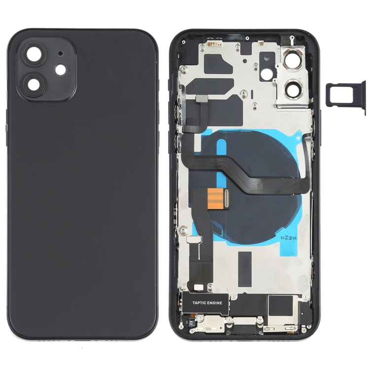 適用於iPhone 12 替換后蓋總成帶邊鍵&無線充電模塊&開機音量排線&卡托&馬達&喇叭&尾插&相圈