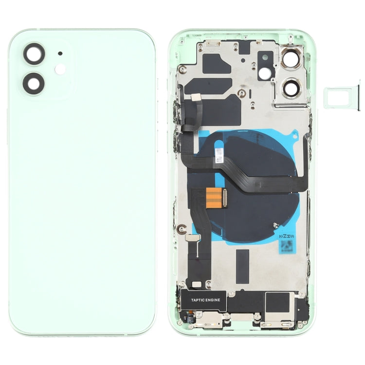 適用於iPhone 12 替換后蓋總成帶邊鍵&無線充電模塊&開機音量排線&卡托&馬達&喇叭&尾插&相圈