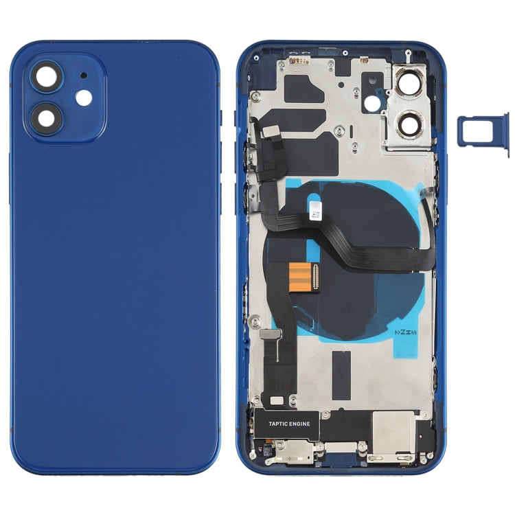 適用於iPhone 12 替換后蓋總成帶邊鍵&無線充電模塊&開機音量排線&卡托&馬達&喇叭&尾插&相圈