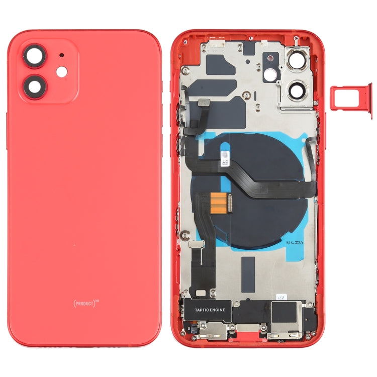 適用於iPhone 12 替換后蓋總成帶邊鍵&無線充電模塊&開機音量排線&卡托&馬達&喇叭&尾插&相圈