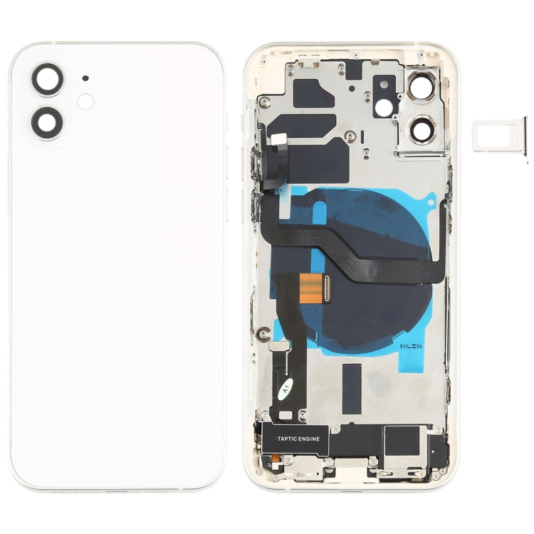 適用於iPhone 12 替換后蓋總成帶邊鍵&無線充電模塊&開機音量排線&卡托&馬達&喇叭&尾插&相圈