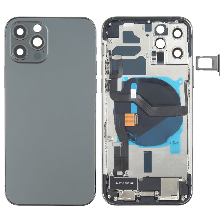 適用於iPhone 12 Pro 替換后蓋總成帶邊鍵&無線充電模塊&開機音量排線&卡托&馬達&喇叭&尾插&相圈