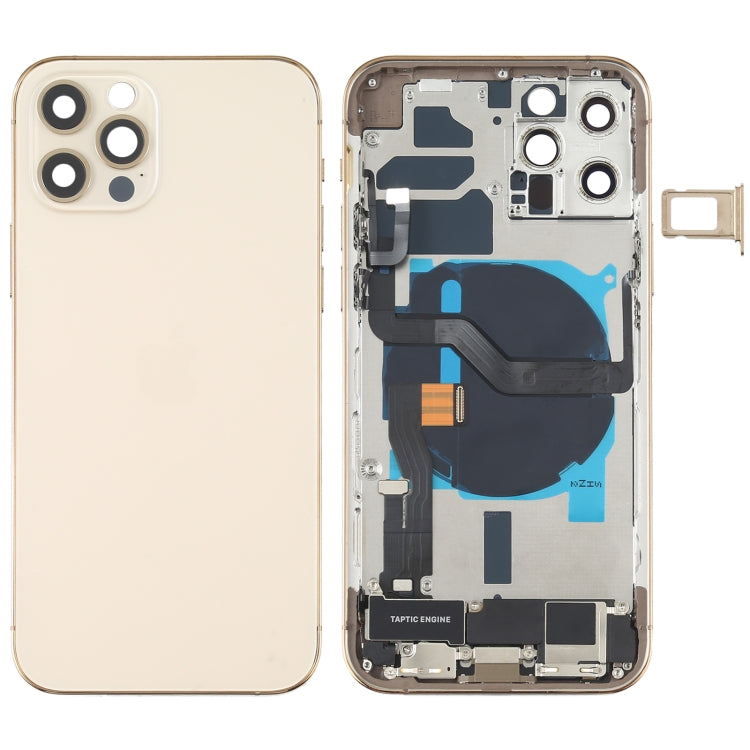 適用於iPhone 12 Pro 替換后蓋總成帶邊鍵&無線充電模塊&開機音量排線&卡托&馬達&喇叭&尾插&相圈