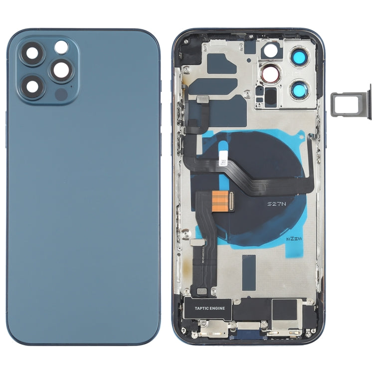 適用於iPhone 12 Pro 替換后蓋總成帶邊鍵&無線充電模塊&開機音量排線&卡托&馬達&喇叭&尾插&相圈