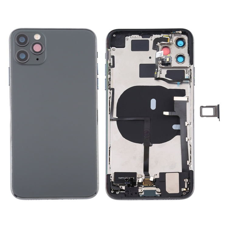 適用於 iPhone 11 Pro 替換后蓋總成 帶邊鍵&無線充電模塊&開機音量排線&卡托&馬達&喇叭&相圈